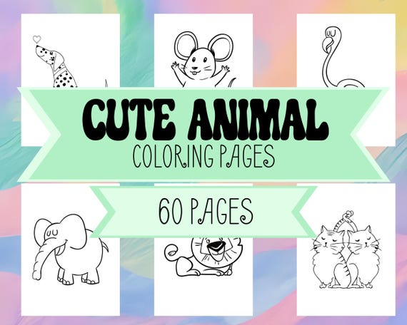60 Animal Coloring Book Pages - Farm Animals, Sea Animals, Desert Animals, Forest Animals, Birds- Coloring Pages for Boys, Girls, and Adults