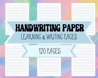 Handwriting Paper - Printable Lined Pages for Handwriting Lessons - Print & Cursive Handwriting Pages for Teachers, Students, Homeschool