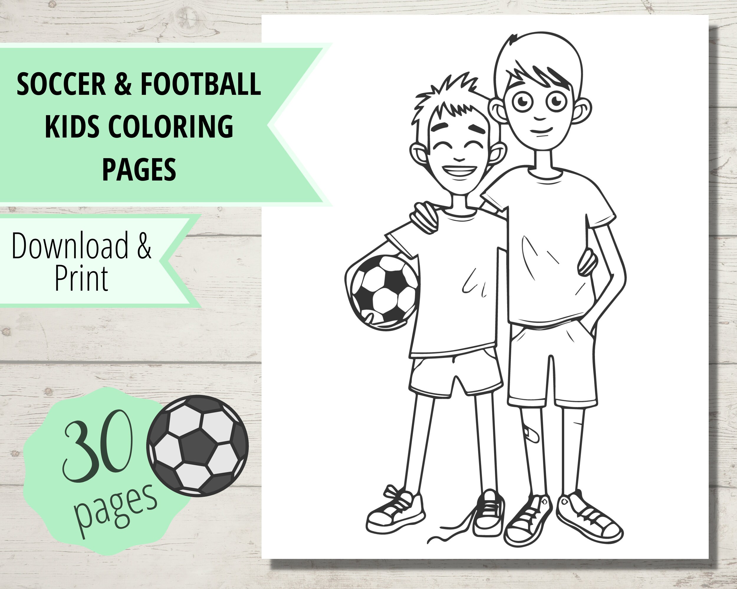 Soccer Coloring Pages Football Coloring Book Pages for Boys - Etsy