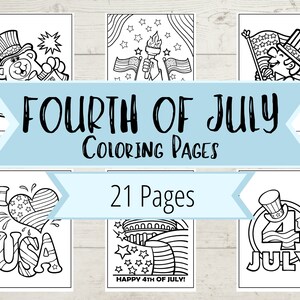 4th of July Coloring Page - USA Coloring Page - Patriotic, Fourth of July Celebration, American Flag Coloring Pages for Kids - Printable PDF