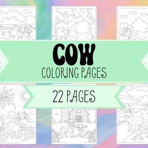 Cute COW Coloring Pages - Cow pictures to color featuring Farms, Barns, and Baby Cows - Printable Coloring Pages for Kids - Digital Download