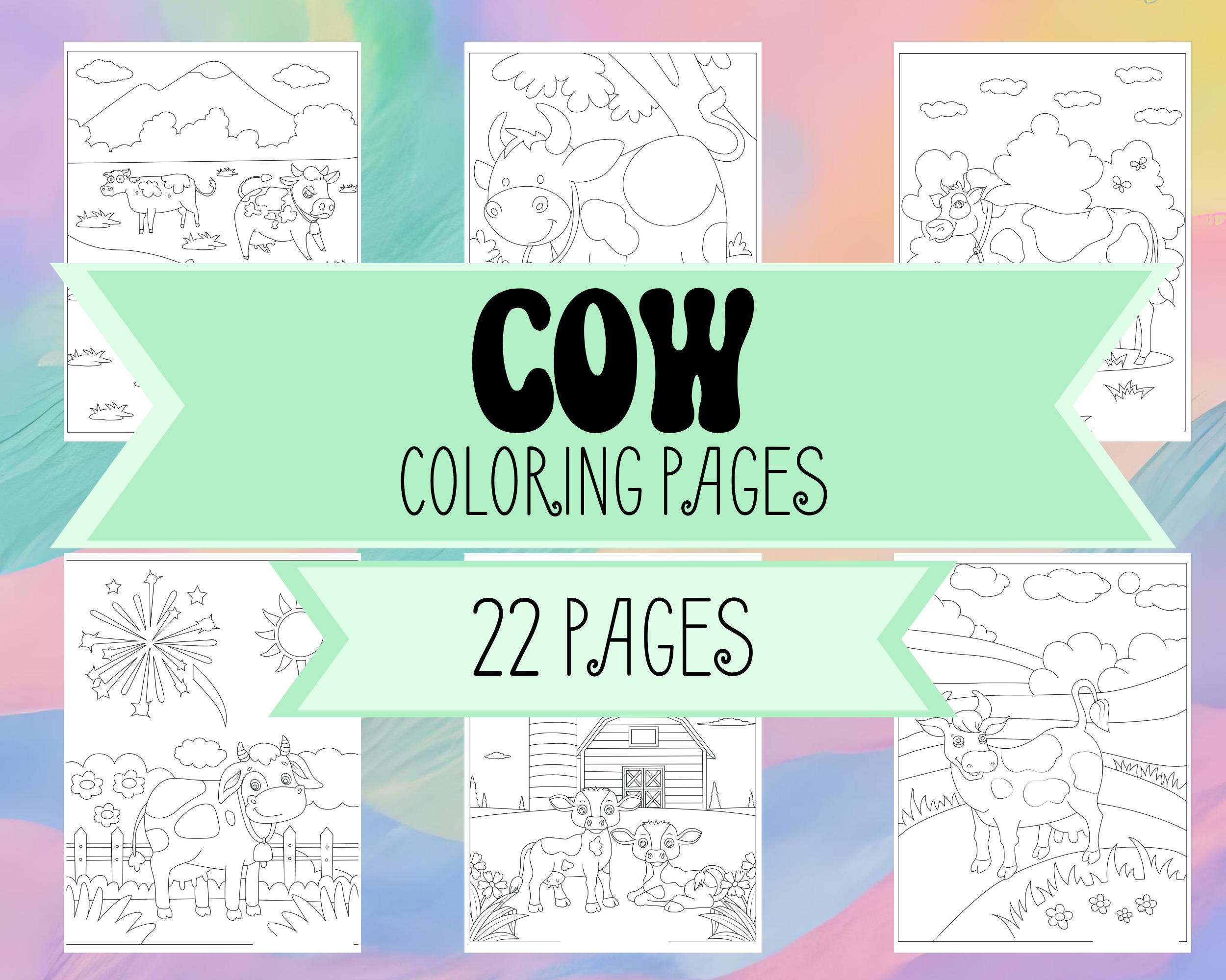 Cute COW Coloring Pages - Cow Pictures to Color Featuring Farms, Barns ...