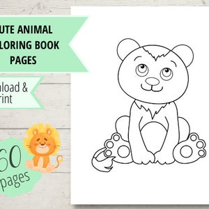 60 Animal Coloring Book Pages - Farm Animals, Sea Animals, Desert Animals, Forest Animals, Birds- Coloring Pages for Boys, Girls, and Adults image 2