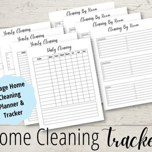 Cleaning Planner - Home Cleaning Tracker for Spring Cleaning, Annual Cleaning, Weekly Cleaning, Daily Cleaning Tracker - Cleaning Checklist