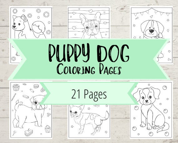 Puppy Dog Coloring Book Pages for Boys & Girls  Printable