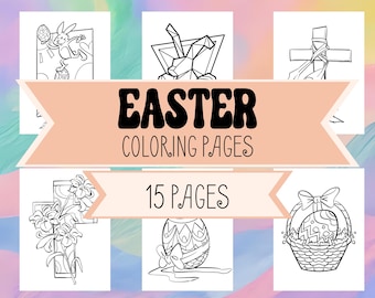 Easter Coloring Pages - Holy Cross Coloring Pages for Children's Sunday School - Easter Egg, Easter Bunny, Easter Coloring Book for Kids