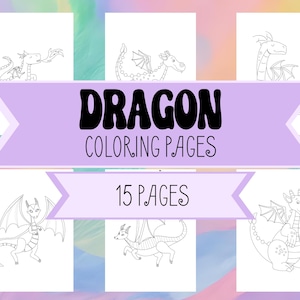 Dragon Coloring Book Pages - Printable Coloring Pages for Boys, Girls, Children, and Adults - Fantasy Dragon Themed Coloring Pages