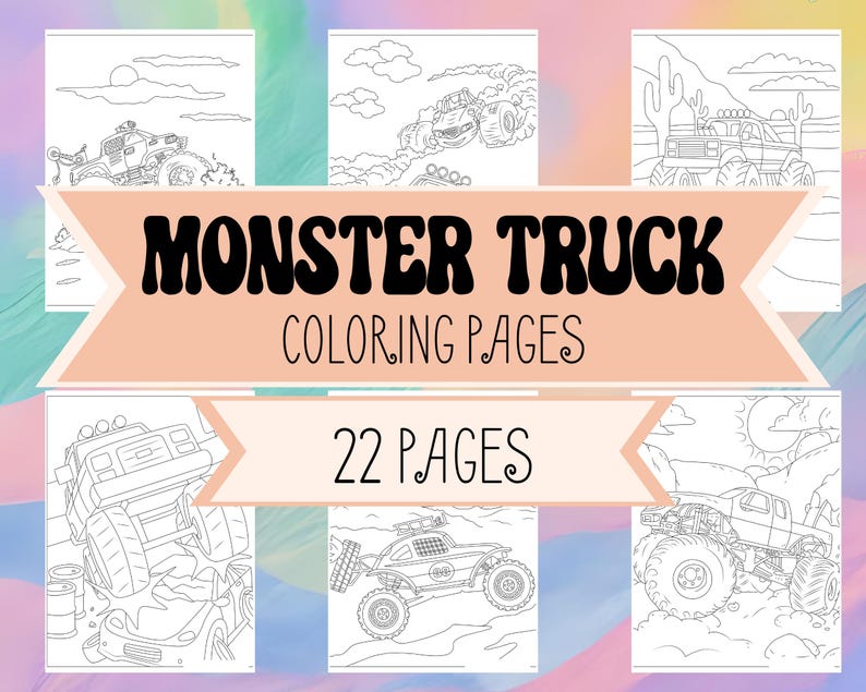 Monster Truck Coloring Pages for Kids an Adults - Monster Trucks Going ...