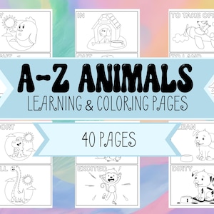 A-Z Animals Coloring Pages for Toddlers & Preschoolers - Printable Alphabet Coloring Sheets for Kids in Homeschooling or Classroom Learning