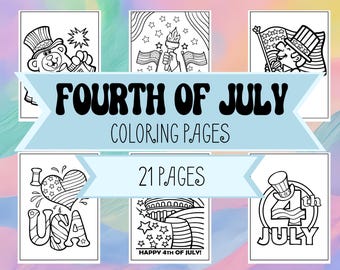 Kleurplaat 4 juli - kleurplaat VS - patriottisch, Fourth of July Celebration, Amerikaanse vlag kleurplaten voor kinderen - afdrukbare pdf