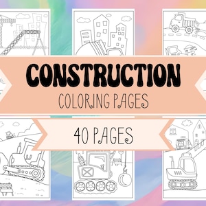 40 Construction Trucks Coloring Book Pages - Dump Trucks, Digging Trucks, Cement Trucks, Cranes  - Heavy Equipment - Boys Coloring Pages
