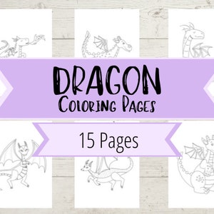 Dragon Coloring Book Pages - Printable Coloring Pages for Boys, Girls, Children, and Adults - Fantasy Dragon Themed Coloring Pages
