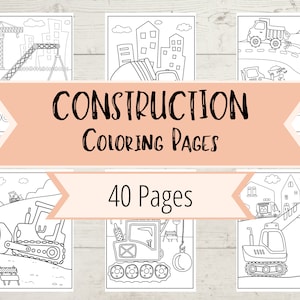 40 Construction Trucks Coloring Book Pages - Dump Trucks, Digging Trucks, Cement Trucks, Cranes  - Heavy Equipment - Boys Coloring Pages