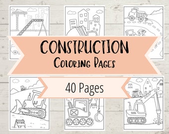 40 Construction Trucks Coloring Book Pages - Dump Trucks, Digging Trucks, Cement Trucks, Cranes  - Heavy Equipment - Boys Coloring Pages