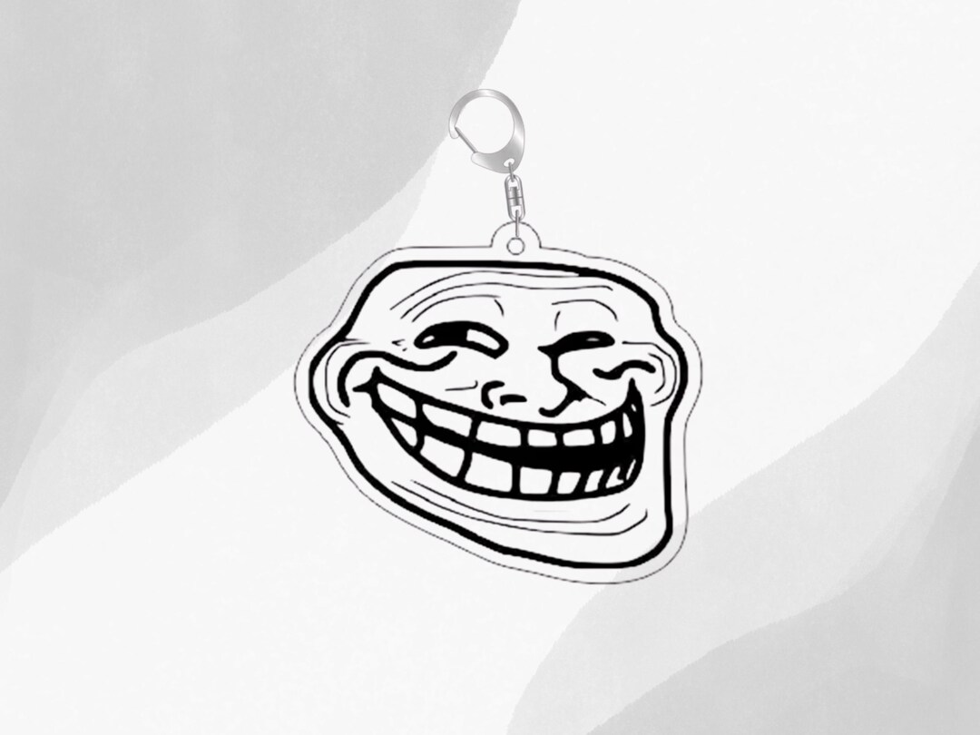 Troll Face Keyring, Meme Key Rings - Etsy