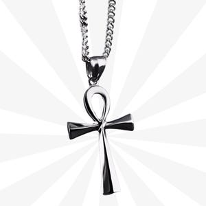 Ankh Crucifix Necklaces Religion Egyptian Cross Pendant Stainless Steel