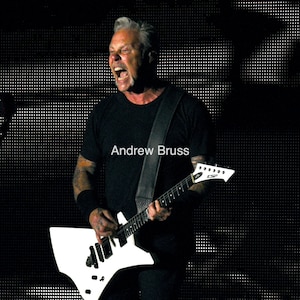 Limited Edition Glossy Print of Metallica&#39;s James Hetfield performing live.