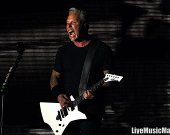 Limited Edition Glossy Print of Metallica's James Hetfield performing live.