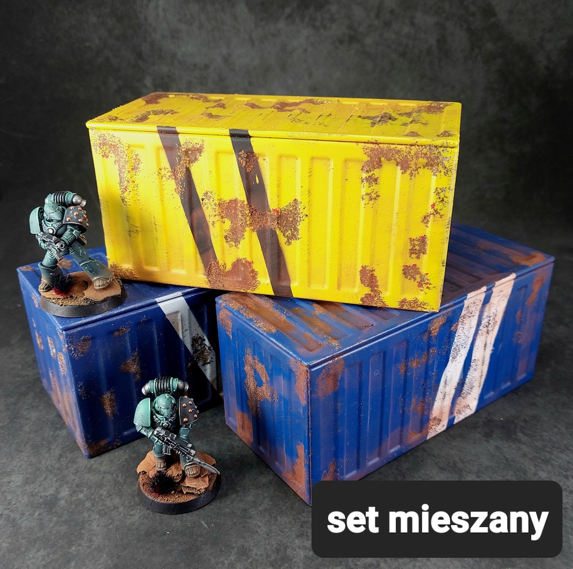 Painted Warhammer 40k Terrain, Cargo Container Set, Kill Team Diorama ...