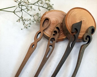 Hand Carved Green Sandalwood Hair Stick