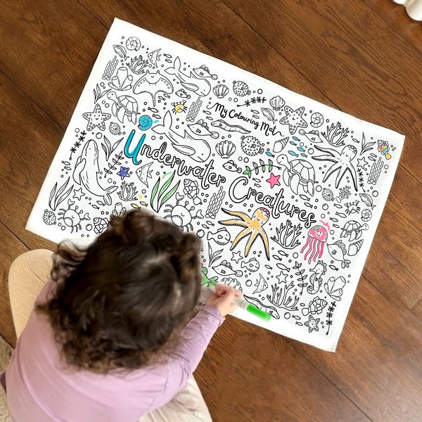 Washable & Reusable Colouring Mat for Kids in Pure Cotton