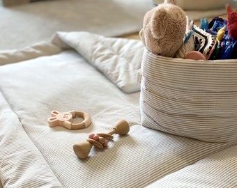 Baby Play Mat & Toy Basket Set in Organic Cotton