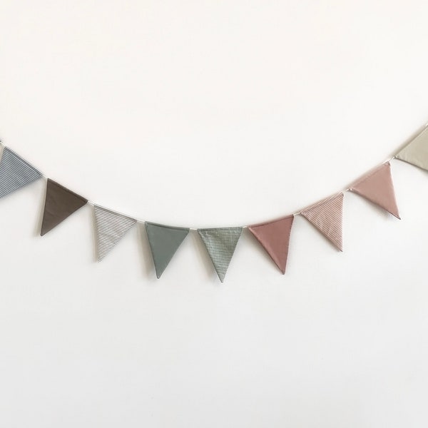 Flag Fabric Garland in Organic Cotton, Pennant Style