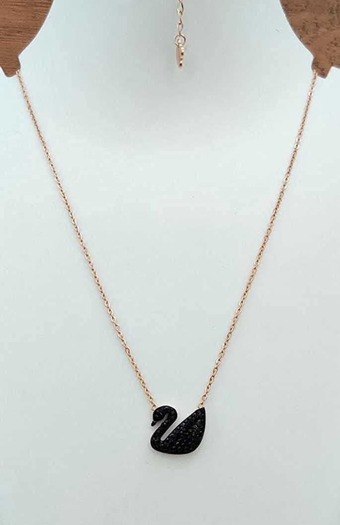 American Diamond Black Duck Necklace 