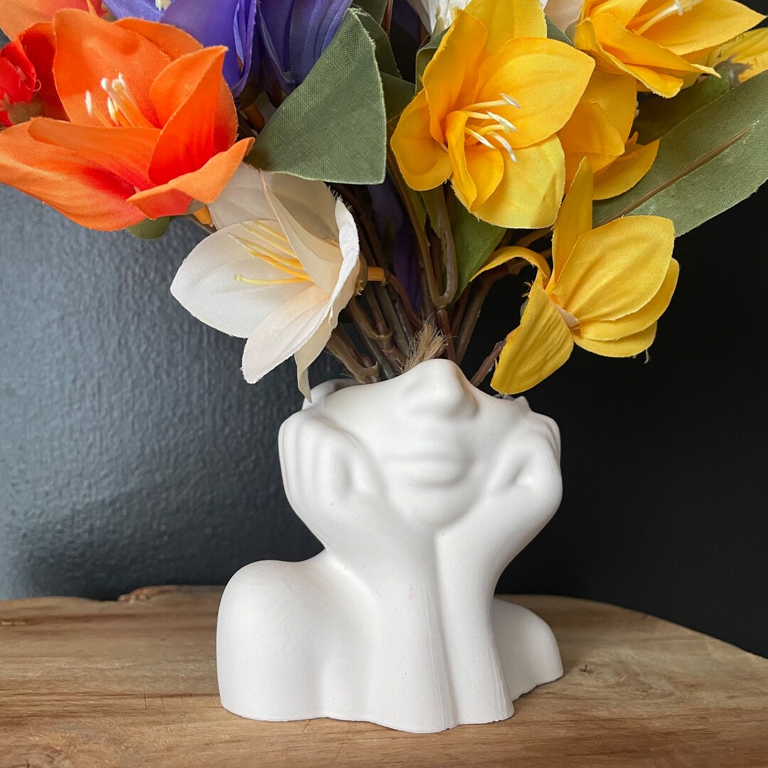 Half Face Vase Face Sculpture Vase Small Decorative Vase Etsy