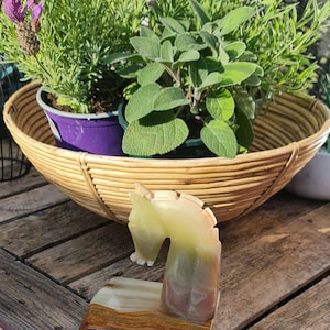Vintage onyx horse head bookend