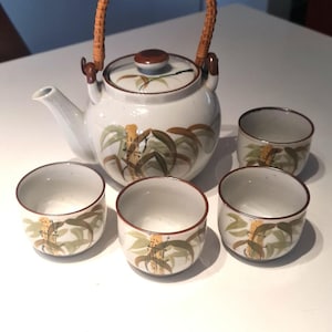 Vintage made in west germany teapot set with 4  Handgemalt