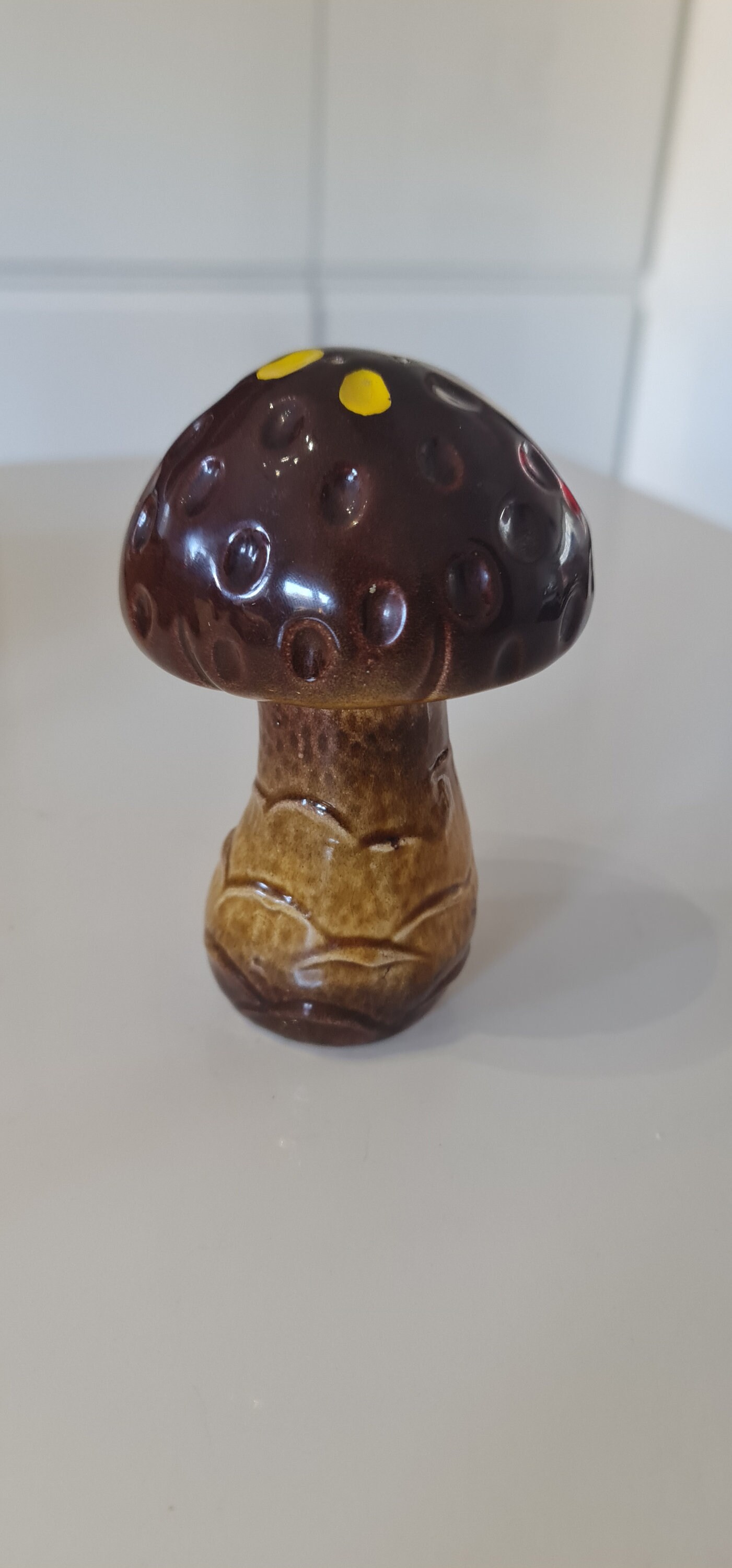 Vintage Mushroom Pepper Ceramic Shaker MCM Mid Century  Decor 70s