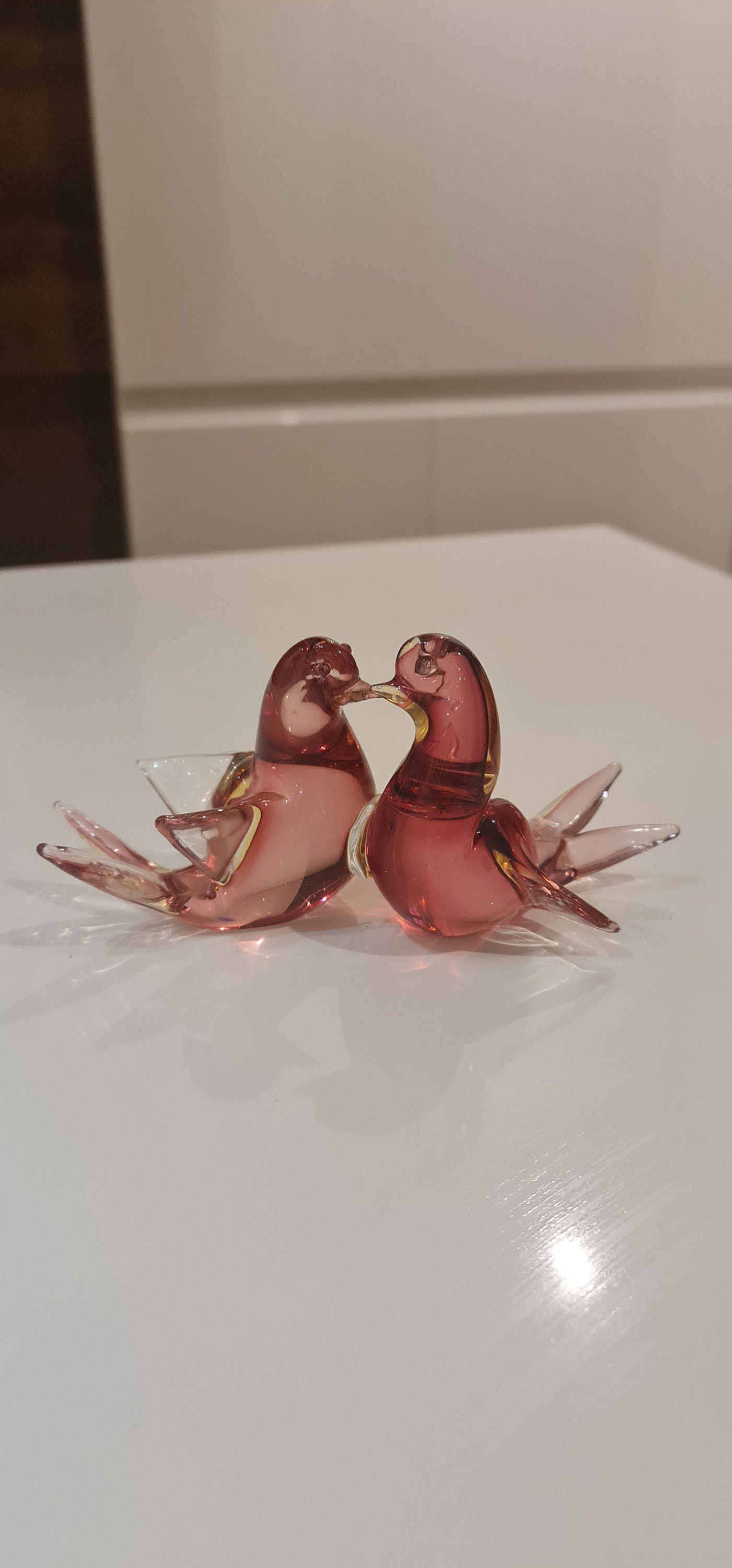 Malti Glass 【Love Birds/ラヴ　バード】台座付　ガラス工芸 Murano Love Birds - Etsy UK