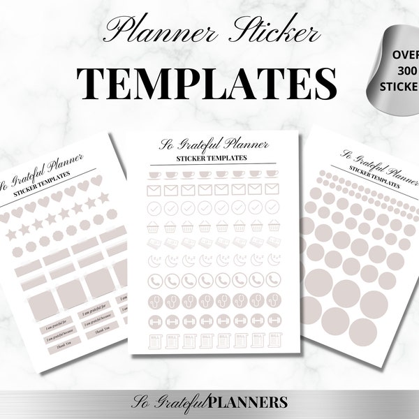 Commercial use | Canva sticker templates | Digital planner stickers | Sticker templates | Transparent stickers | Resell | Instant download