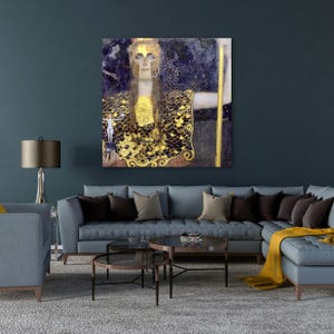 Quadro Decorativo In Legno Di Gustav Klimt - Pallas Athena 30x30 Cm | Arredo Per Casa, Ufficio O Reggere - Foto 11