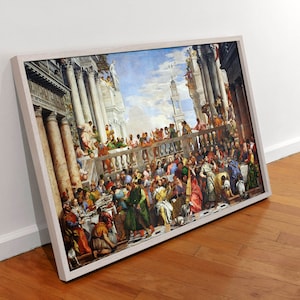 The Wedding at Cana by Paolo Veronese Renaissance Painter Wall Art, Paolo Veronese&#39;s The Wedding at Cana Wall Art, Classic Poster Print.