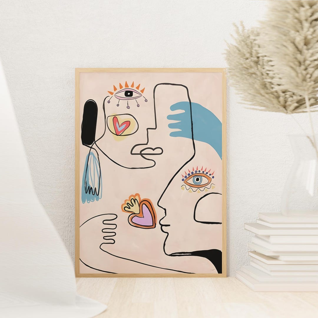 Abstract Picasso Tribute Canvas Art, Cubist Fine Art Poster - Etsy