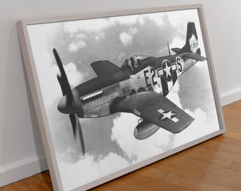 P-51 Mustang Canvas Print: Vintage North American Aviation Art