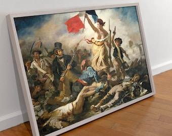Liberty Leading the People Canvas Art: Delacroix French Revolution Reproduction