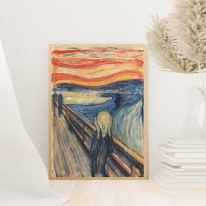 The Scream BY Edvard Munch Canvas Wall Art Print, Edvard Munch Poster Print for Living Room Decor, Edvard Munch Poster Wall Art.