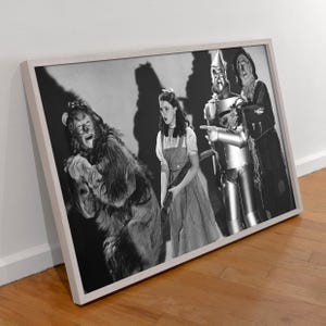 The Wizard of Oz 1939 movie Canvas Wall Art, Black and White Classic Movie Poster Print, Classic Movie The Wizard of Oz Fine Art Print.