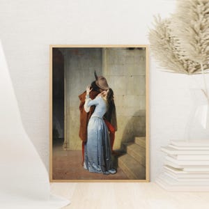 The Kiss by Francesco Hayez Canvas Wall Art. The Kiss High-Quality Poster Print,The Kiss Fine Art Reproduction Wall Art, Stick&Peel