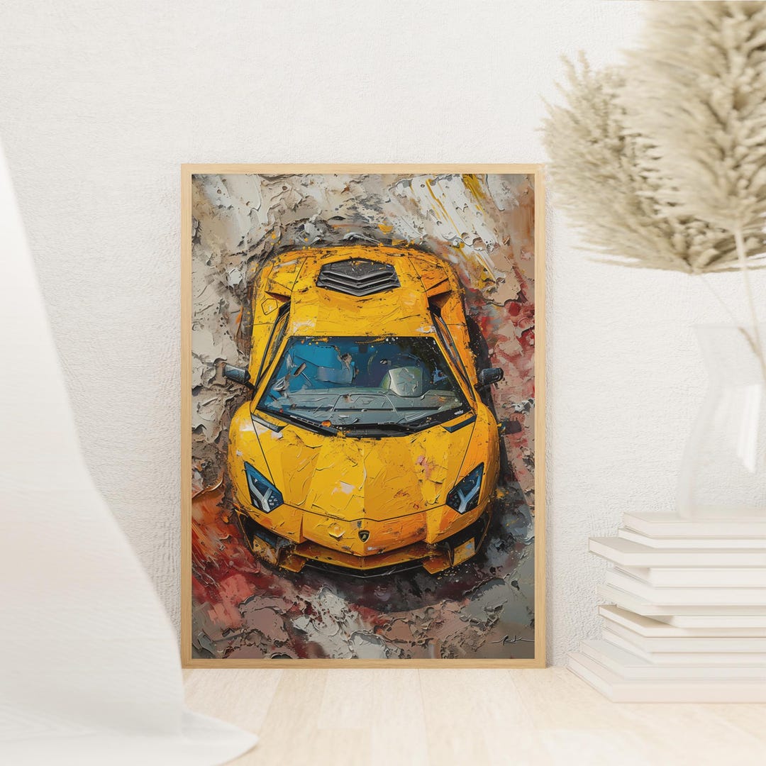 Yellow Lamborghini Aventador Canvas Art: Sport Car Poster Print - Etsy