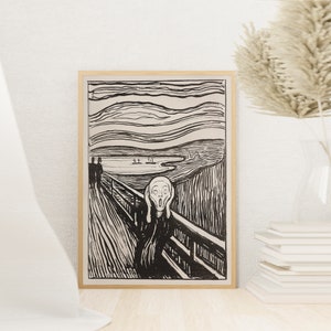 Edvard Munch Poster Print, The Scream by Edvard Munch Wall Art Decor, Edvard Munch Stick and Peel Decor, Famous Painter Print