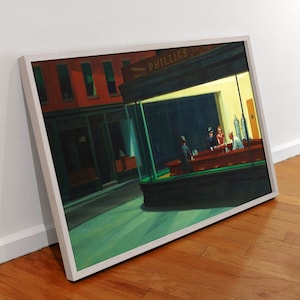 Edward Hopper Nighthawks Wall Art Print, Edward Hopper Large Format Poster, American Wall Art, Nighthawks Print.