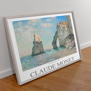 Claude Monet&#39;s The Cliffs at Etretat (1885) Wall Art Poster, Claude Monet Reproduction Poster Art, Home Decor Poster.
