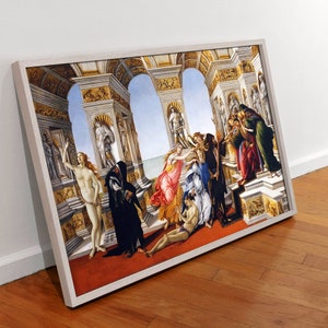The Calumny of Apelles (1494-95) by Sandro Botticelli Canvas Wall Art, Poster Wall Art, Giclee Wall Art Decor.