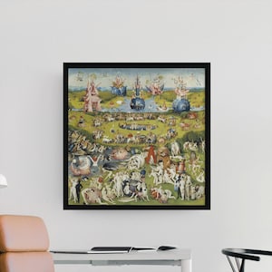 Hieronymus Bosch-The Garden of Earthly Delights Canvas Wall Art Print, The Garden of Earthly Delights Poster, Hieronymus Bosch Wall Decor.