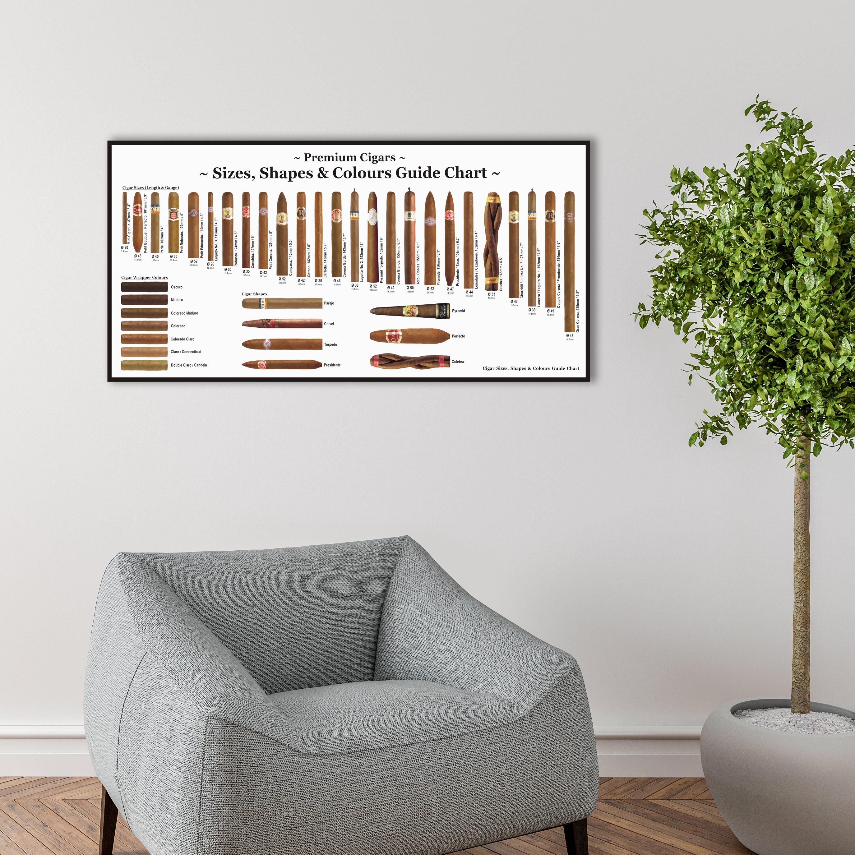 Cigar Sizes, Shapes & Colors Guide Chart Canvas Wall Art - Etsy