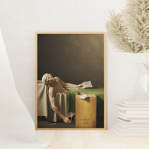 The Death of Marat Jacques-Louis David Painting Classic Poster, Classic Wall Deco, Vintage Canvas Poster, Living Room Canvas Wall Art